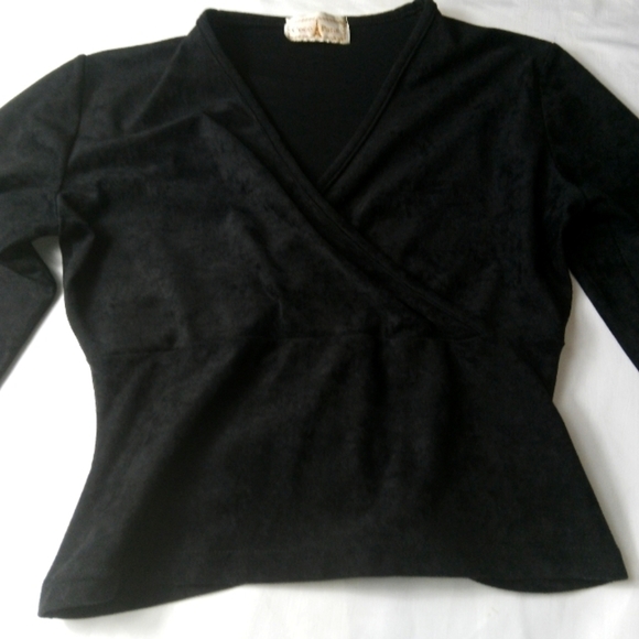 Beautiful Vintage "COCO PARIS" made in France faux suede long sleeve top blouse - Picture 4 of 7